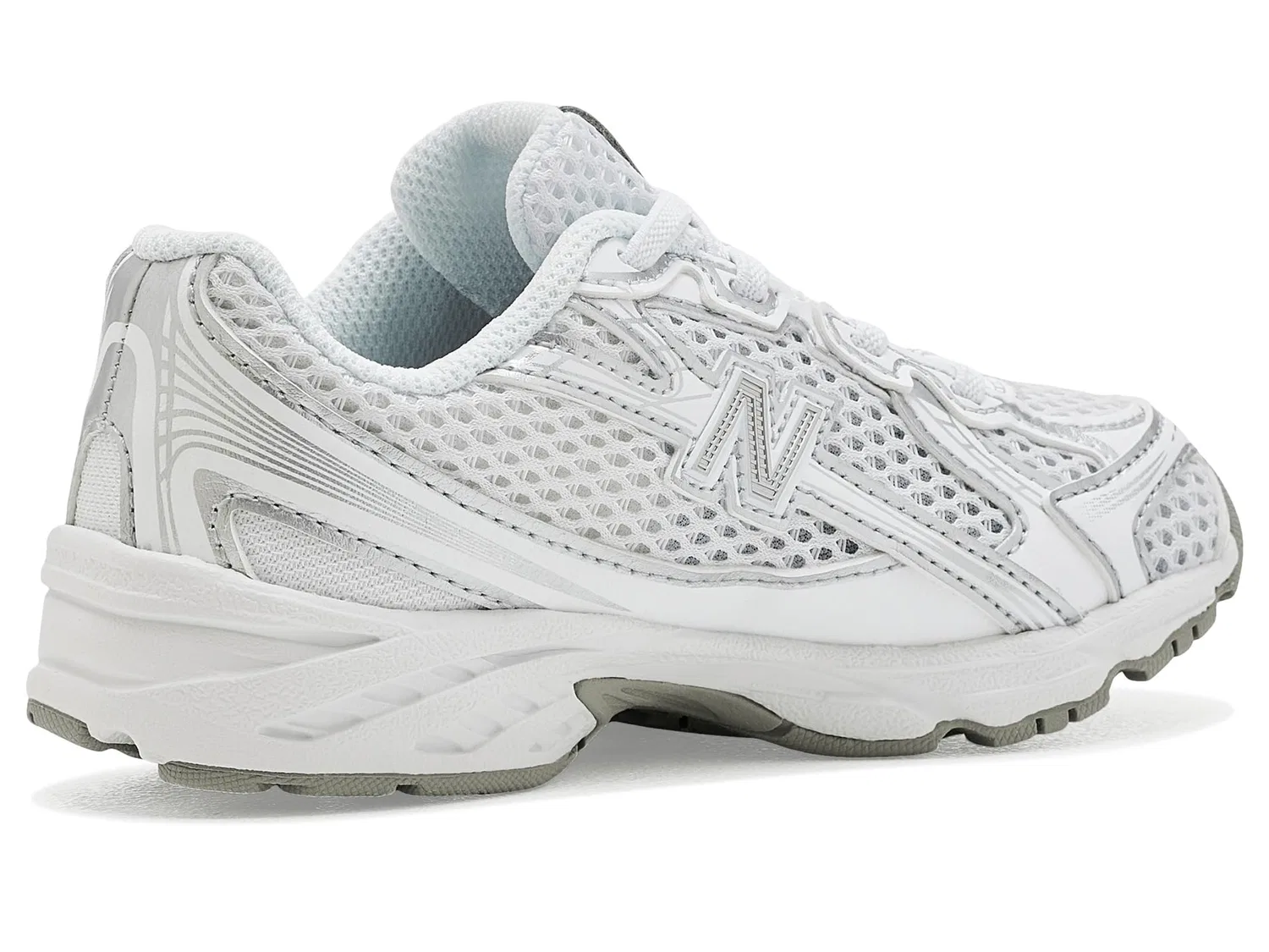 Кроссовки 740 Bungee Lace (для младенцев и малышей) New Balance Kids, White/Silver Metallic — фото 4
