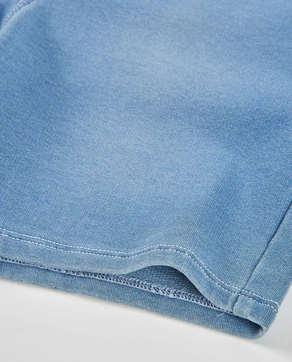 Детские шорты для мальчиков из футера с эффектом деним Bleach Boboli, Azul Denim — фото 4