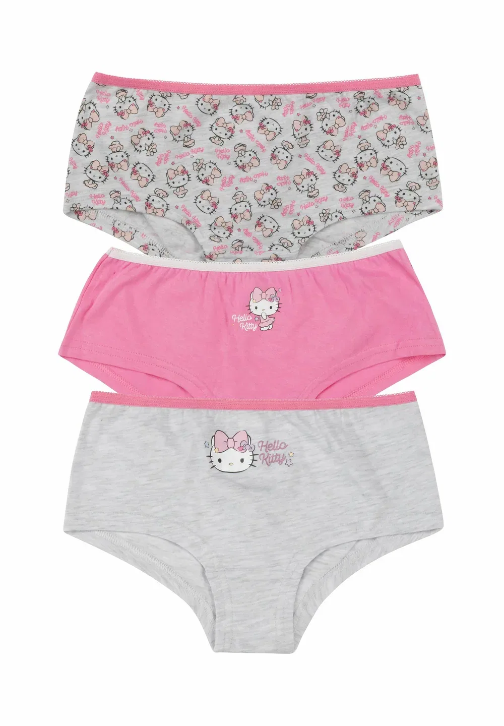 3Er Pack трусики-слипы unterwäsche - трусы Hello Kitty, Rosa/Grau