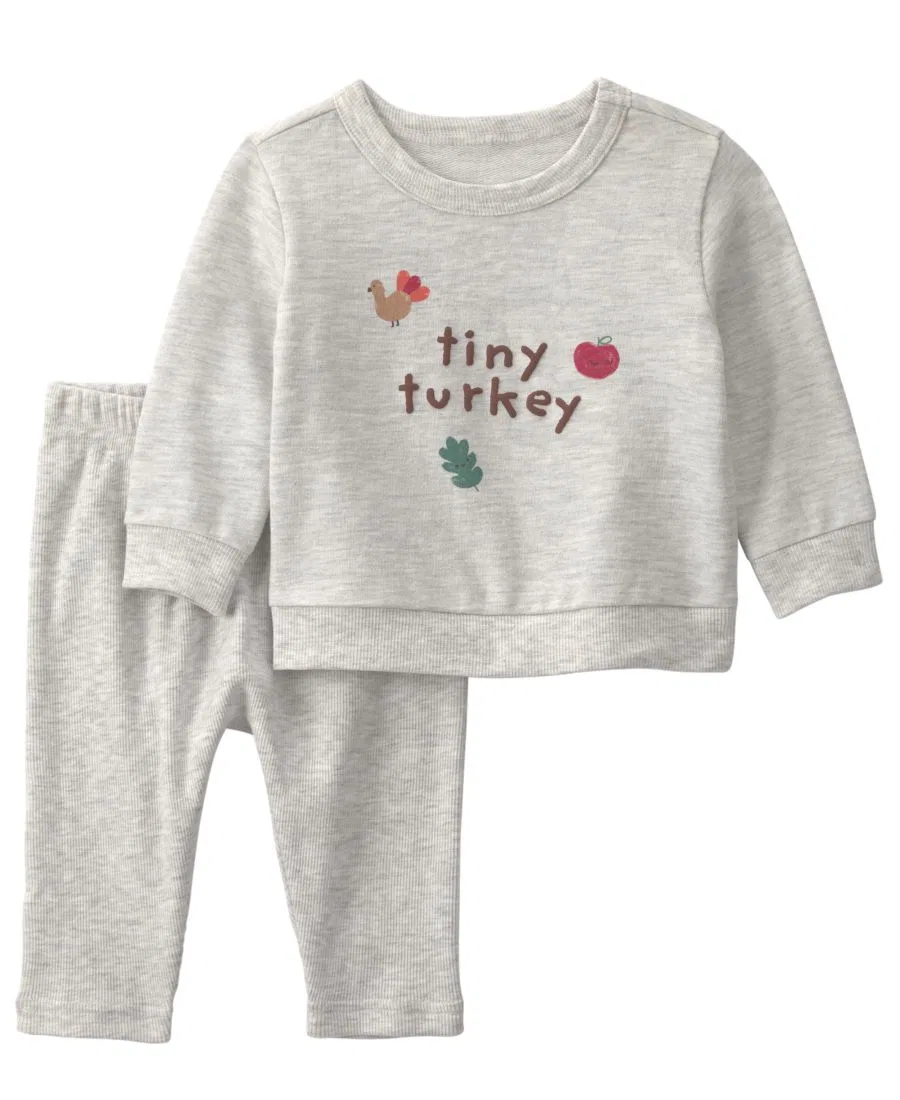 Комплект из топа и брюк Tiny Turkey с длинным рукавом Carter's, Gray