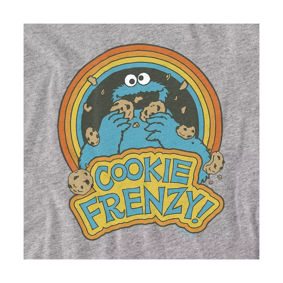 Детское боди с коротким рукавом Cookie Frenzy With Cookie Monster Sesame Street, Athletic Heather — фото 2