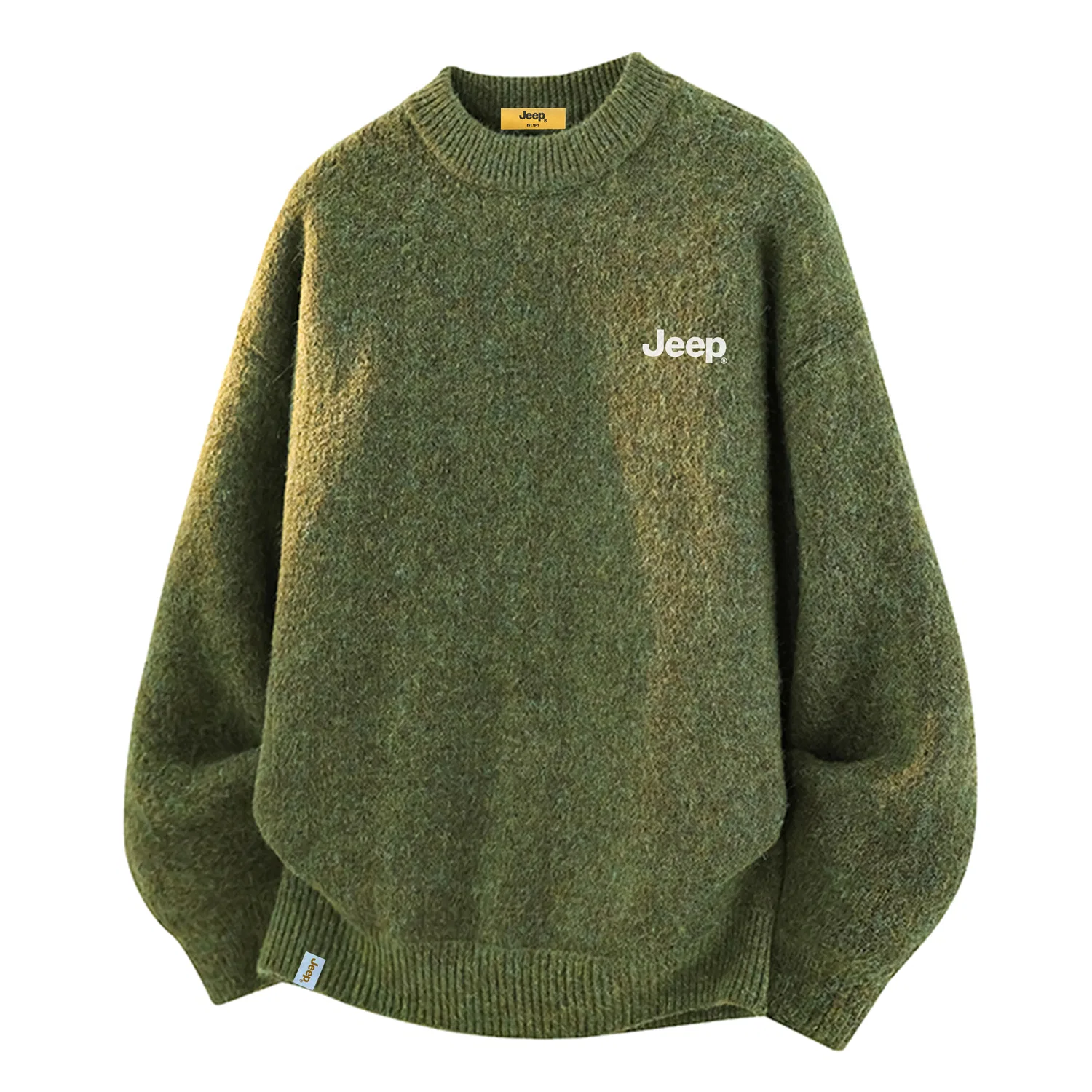 Детский свитер с круглым вырезом, прямой крой, Jeep, Army Green