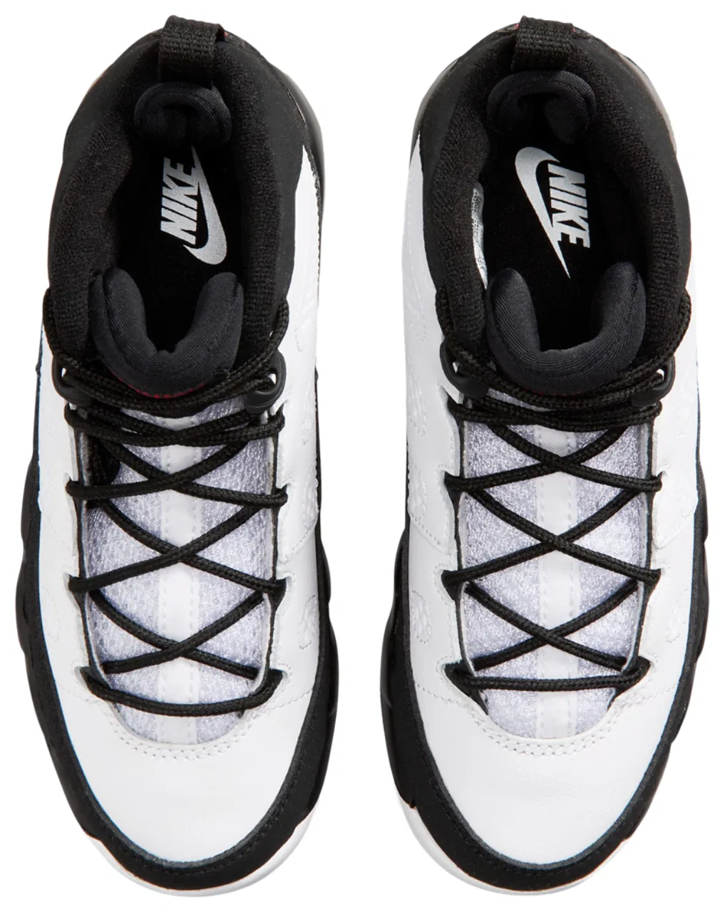 Детские кроссовки для мальчиков с кожаным верхом Retro 9 Jordan, черно-красный-белый — фото 4