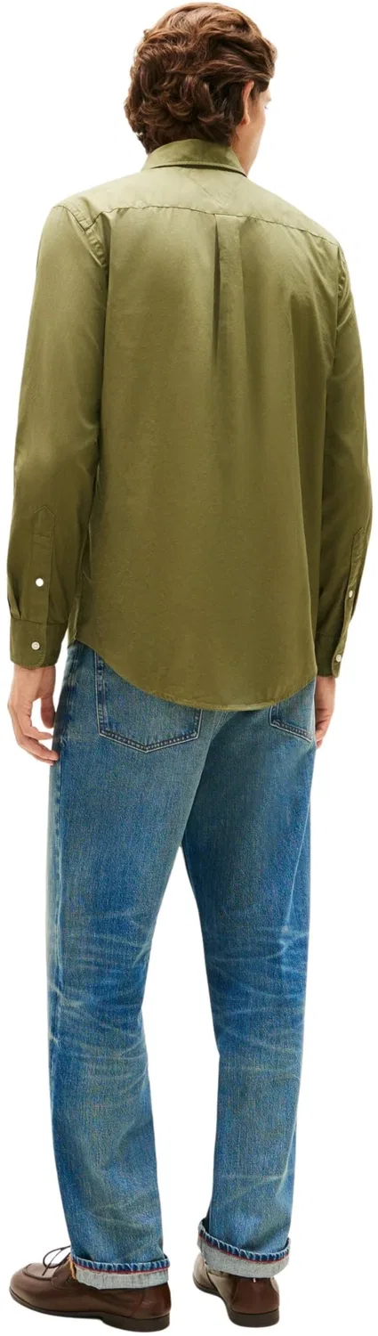 Мужская рубашка с длинным рукавом Flex Poplin Tommy Hilfiger, Dark Artichoke — фото 2