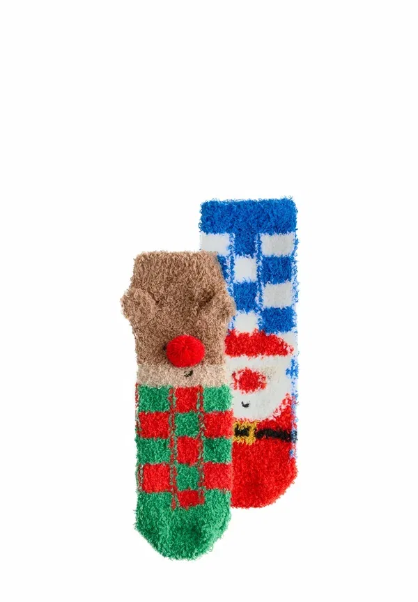 Носки 2-pack, клетчатый, Christmas cosy, Next, Santa Reindeer Checkerboard