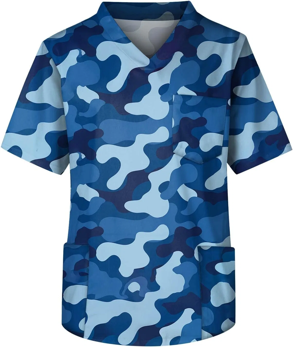 Мужская футболка с коротким рукавом и карманом, Summer Casual V Neck, Royal Blue