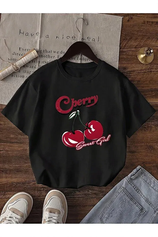 Детская футболка для мальчиков с принтом Cherry design Coolart, Black