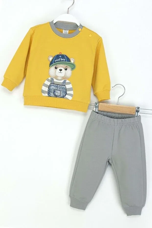 Детский комплект толстовки и спортивных штанов для мальчиков с принтом Ww Waka Waka Kids Store, Yellow — фото 4