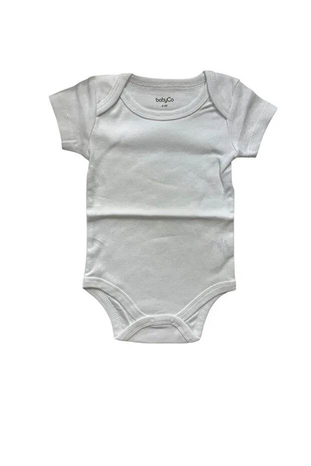 Детское боди для новорожденных с коротким рукавом Babyco, White