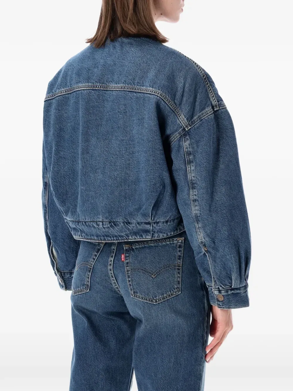 Укороченная джинсовая куртка с отделкой из искусственной овчины Levi'S, синий — фото 2