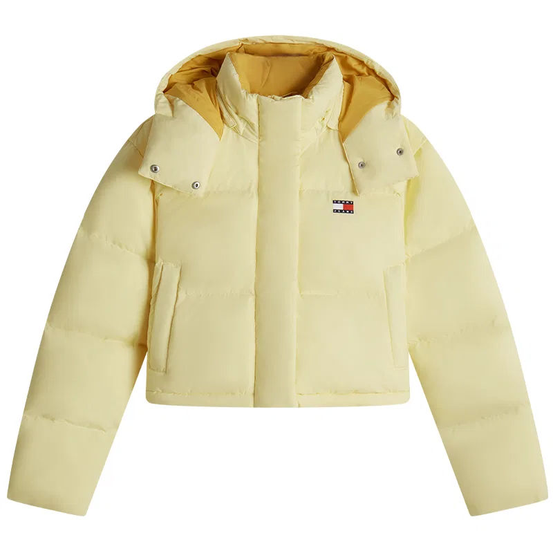 Женское пальто с капюшоном, стеганое, с отстегивающимся капюшоном, Tommy Hilfiger, Light Yellow ZF9