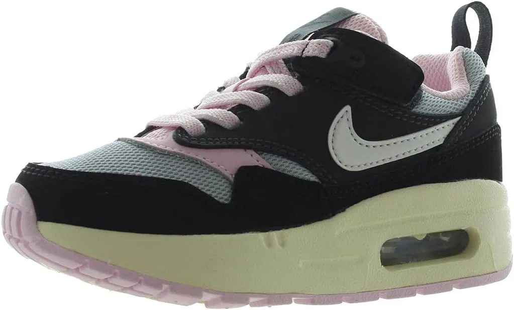 Детские кроссовки для девочек с системой EasyOn Nike Air Max 1, Black/Summit White/Anthracite-Black