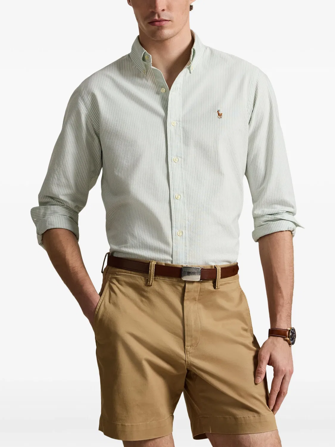 Рубашка-оксфорд в полоску, белая Polo Ralph Lauren, белый — фото 2