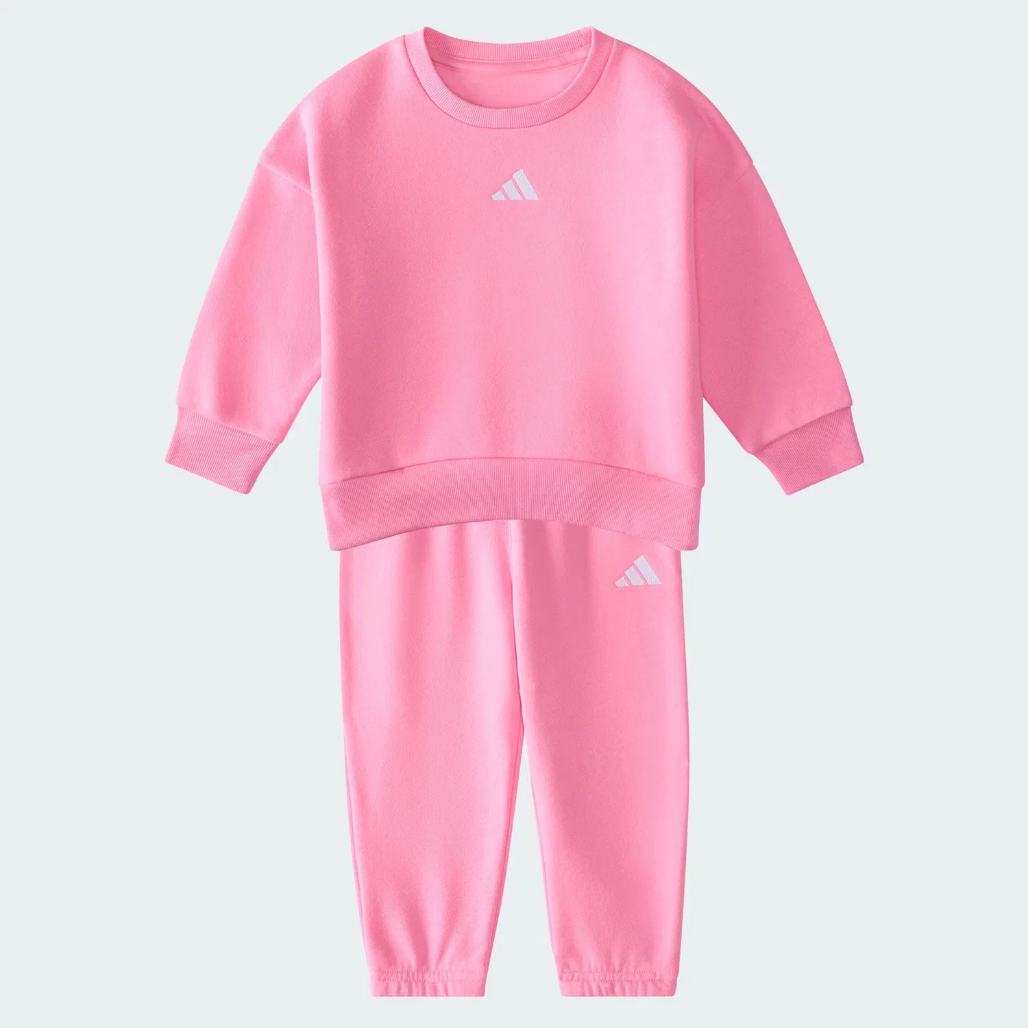 Детский комплект из флисовой ткани с пуловером и джоггерами Minimal Logo Adidas Sportswear, St Tropic Bloom