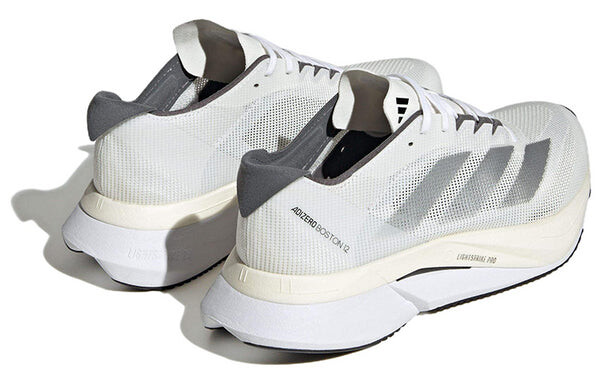 Кроссовки (WMNS) Adidas Adizero Boston 12 Running Shoes 'Cloud White Silver Metallic Grey Five', белый — фото 4