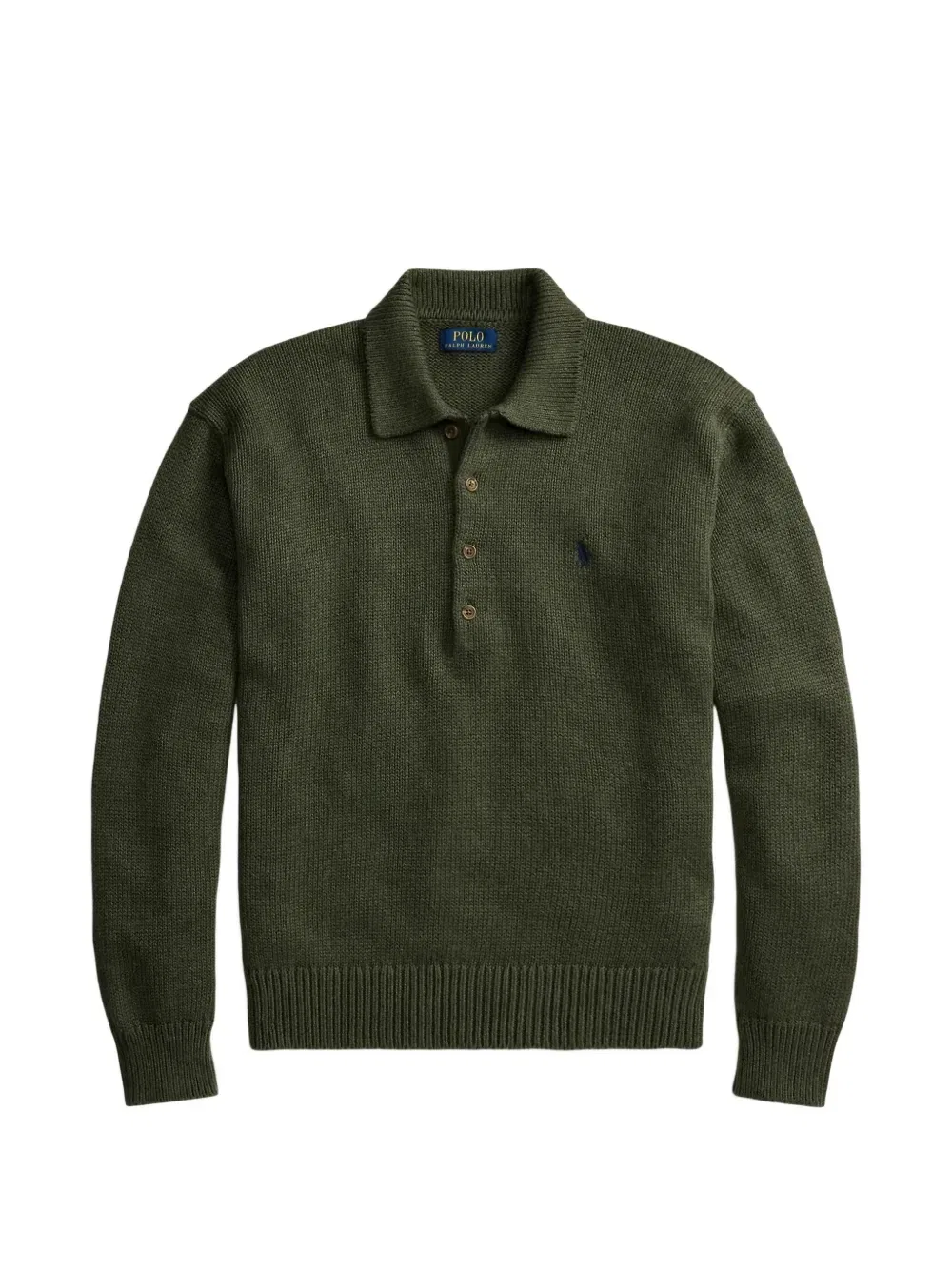 Свитер с планкой на пуговицах Polo Ralph Lauren, зеленый