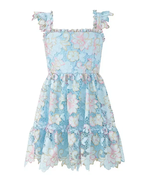 Детское платье для девочек с принтом Lilia Embroidered Mini Dress Marlo Kids, Floral