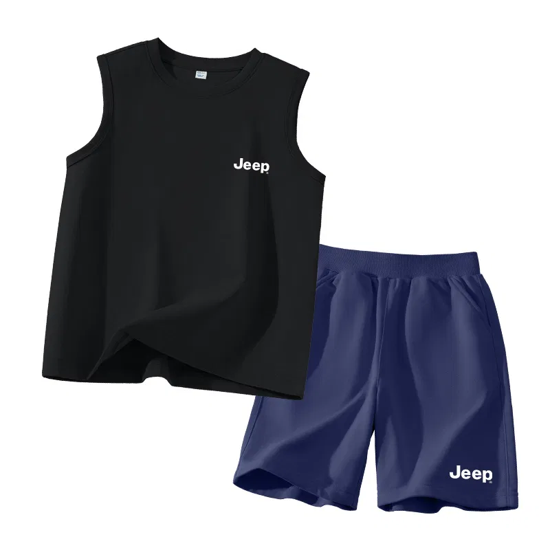 Детский спортивный комплект с принтом, модель Casual Sportswear, Jeep, Black/E White Label Silicone K-Navy/E White Label Left Lower K