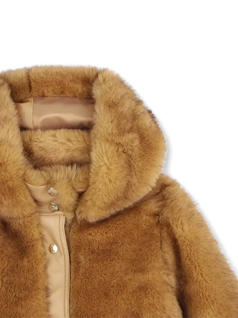 Шуба из искусственного меха с капюшоном Chloe Kids, коричневый — фото 3