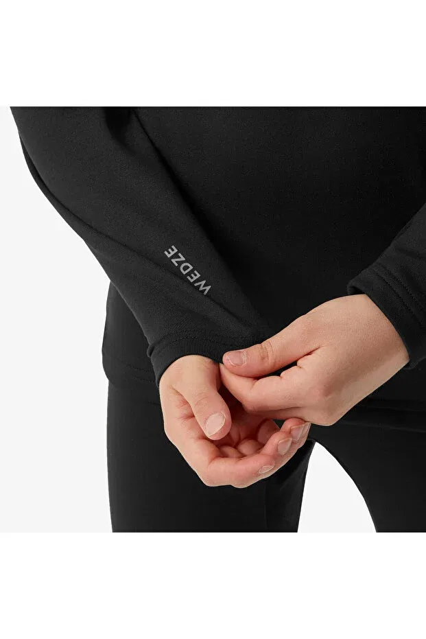 Детское термобелье для девочек с длинным рукавом Wedze Decathlon, Black — фото 4