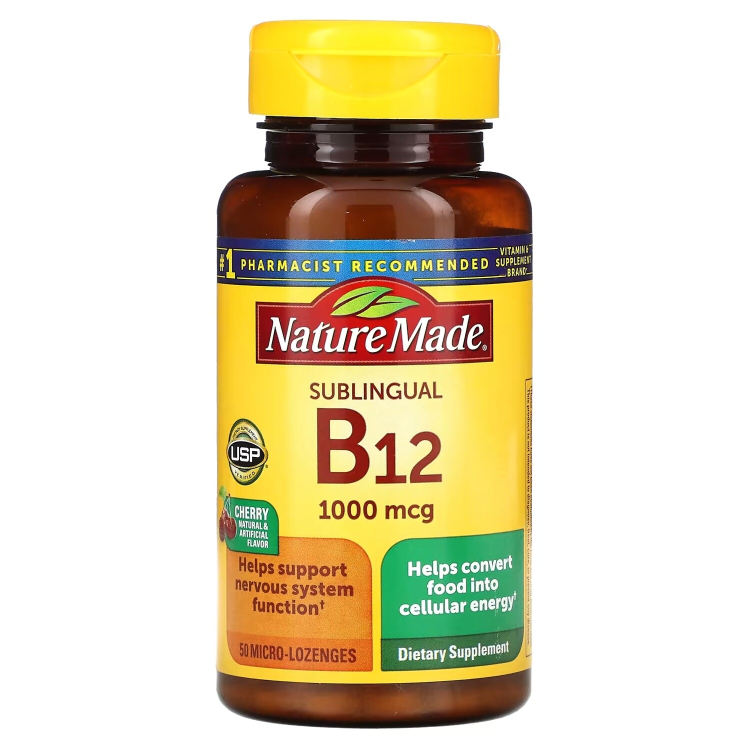 

Добавка Nature Made B-12 Sublingual, вишня, 50 пластинок