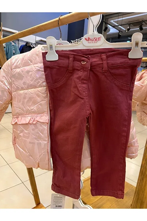 Детское пальто для девочек с принтом Hologram printed salmon color three piece coat suit Kts Baby, Metallic — фото 3