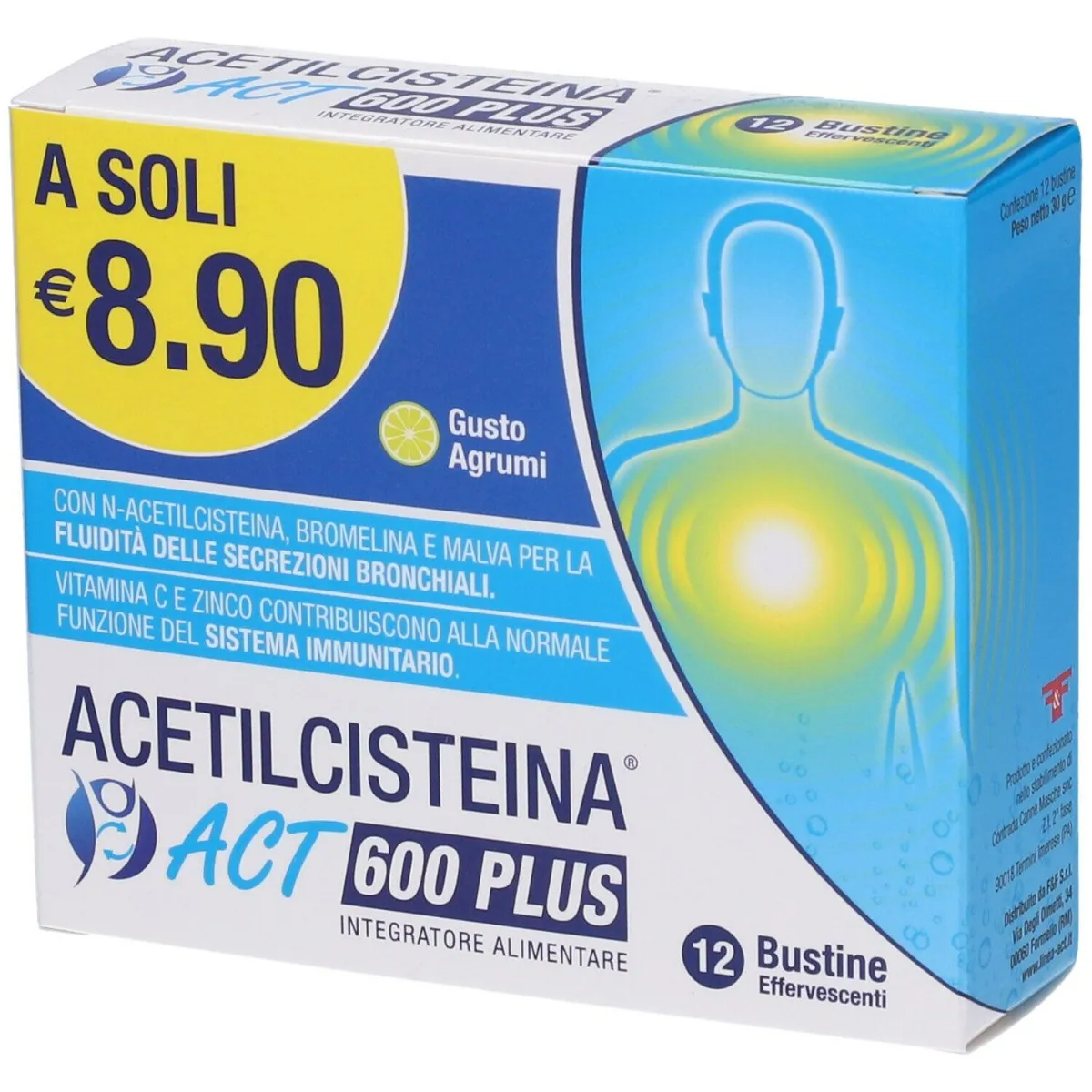 

Ацетилцистеин Act 600 Plus 12Бюст без сахара F&F