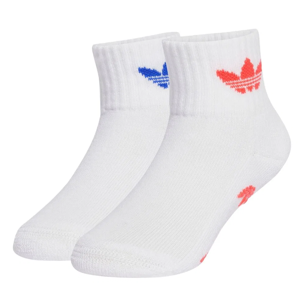 Детские носки с принтом 2 пары Adidas Originals, 2 Pack (White/Bright Blue+White/Bright Red)