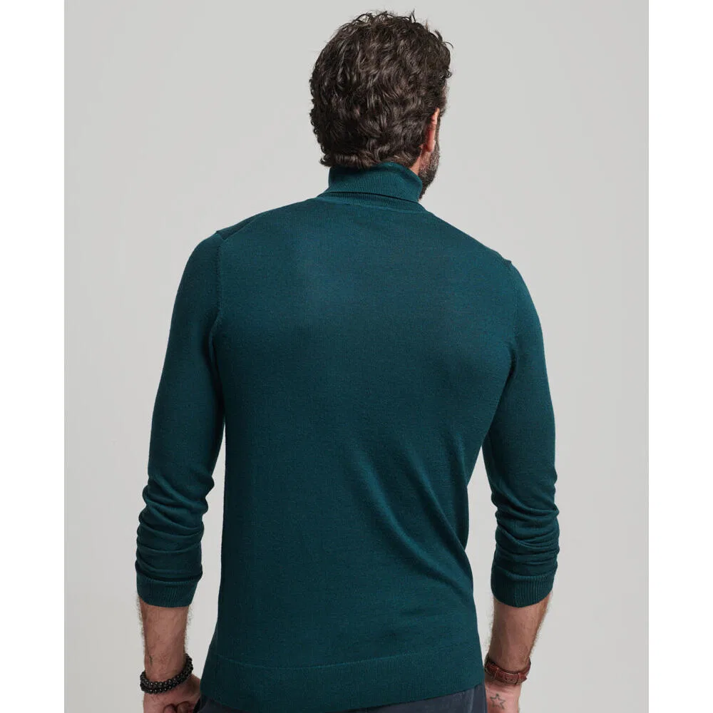 Мужской свитер с высоким воротником Merino Superdry, Grun — фото 3