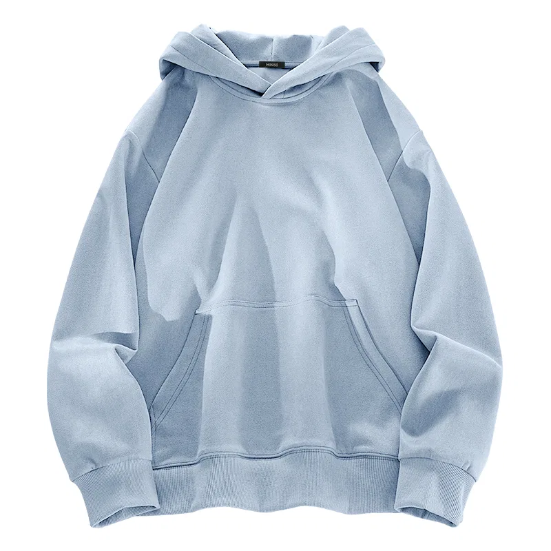 Детское худи унисекс с капюшоном Heavyweight Suede MINISO, Light Blue