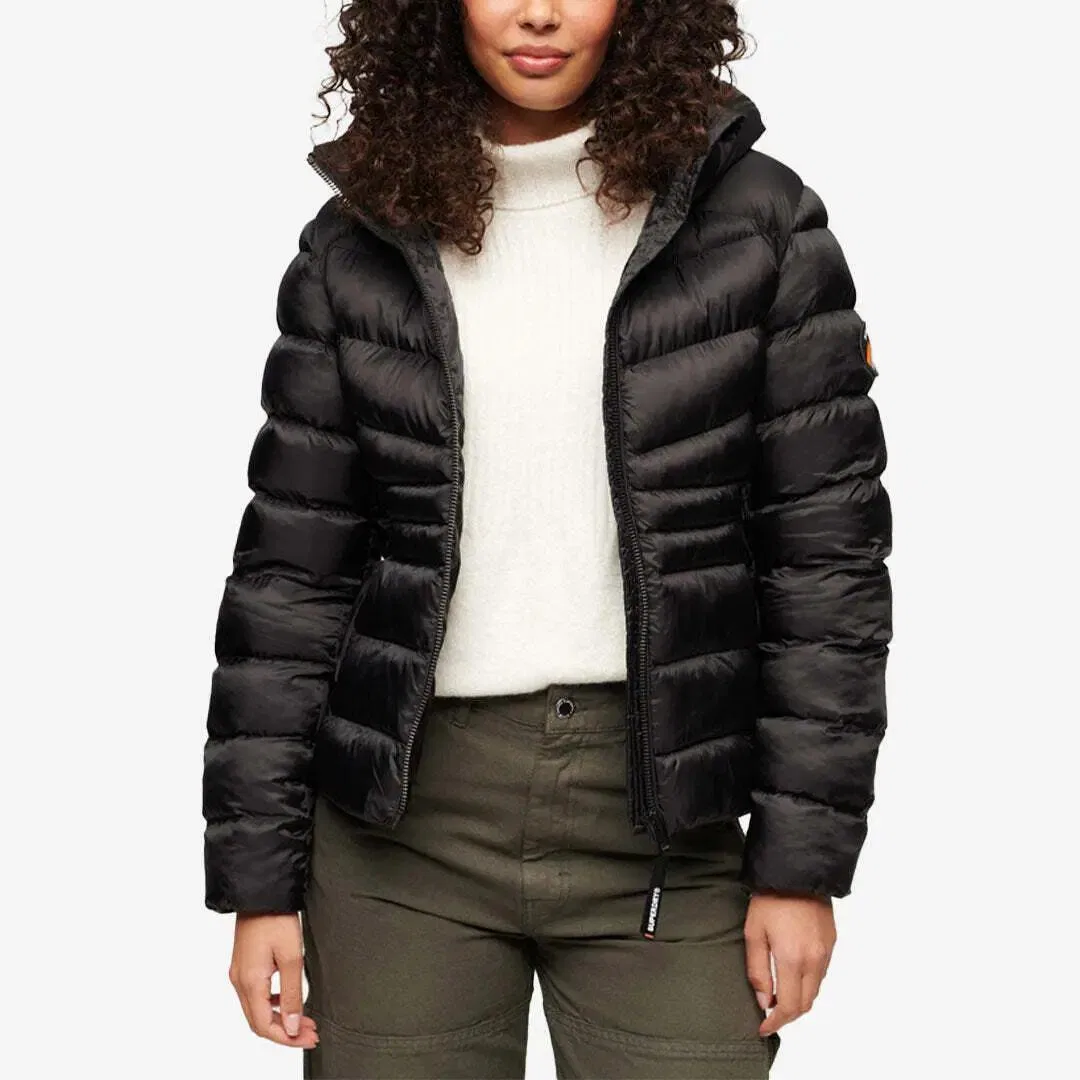 Женская стеганая куртка пуховик Fuji Quilt Superdry, Schwarz — фото 2