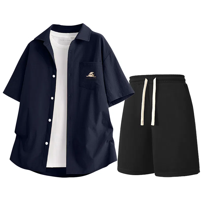 Детский спортивный комплект Tonlion, Navy Blue (Taobao Happy Elf Badge) + Black (Blank)