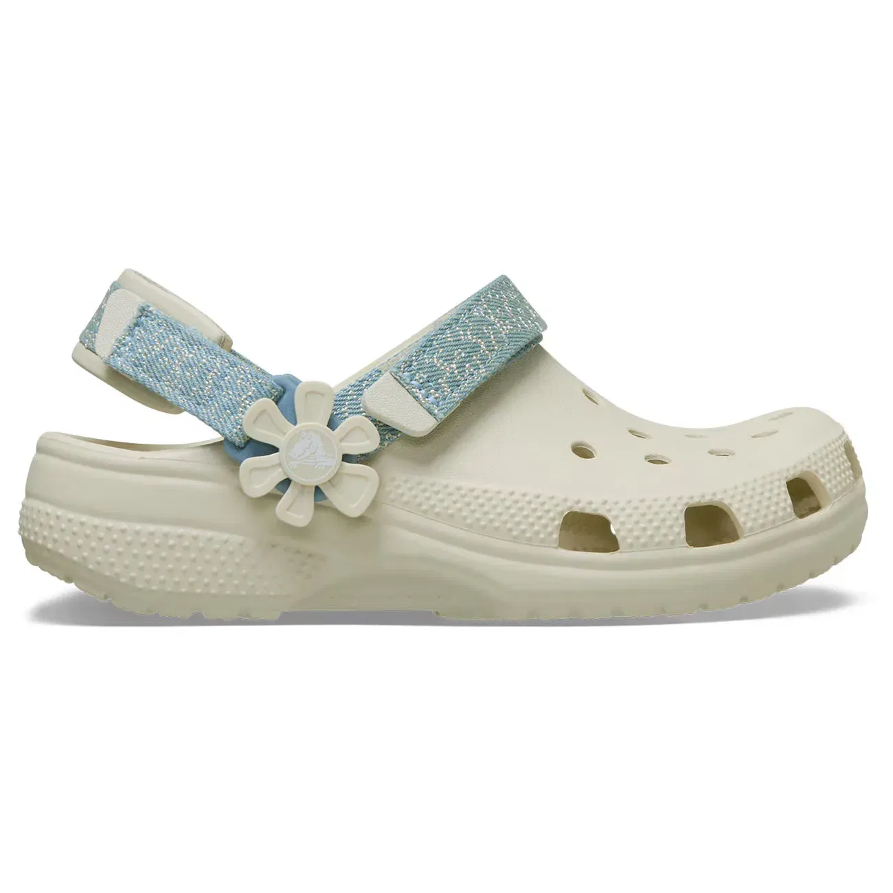 Детские сабо с цветочным принтом Classic Dnm Flwr Adj Backstrap Clog K Crocs, Blanco