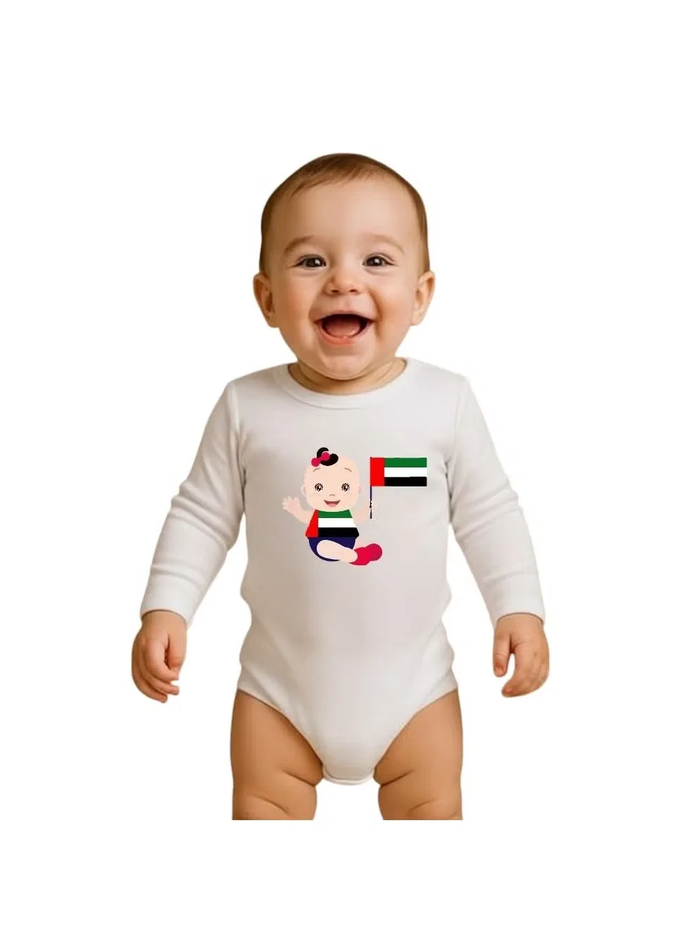 Боди-комбинезон с длинным рукавом унисекс Printshop4Me, белый