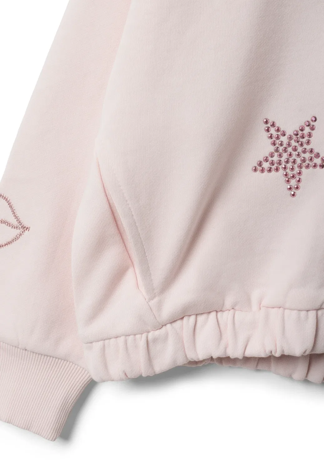 Детская укороченная толстовка с капюшоном на молнии Ovs, Light Pink — фото 3