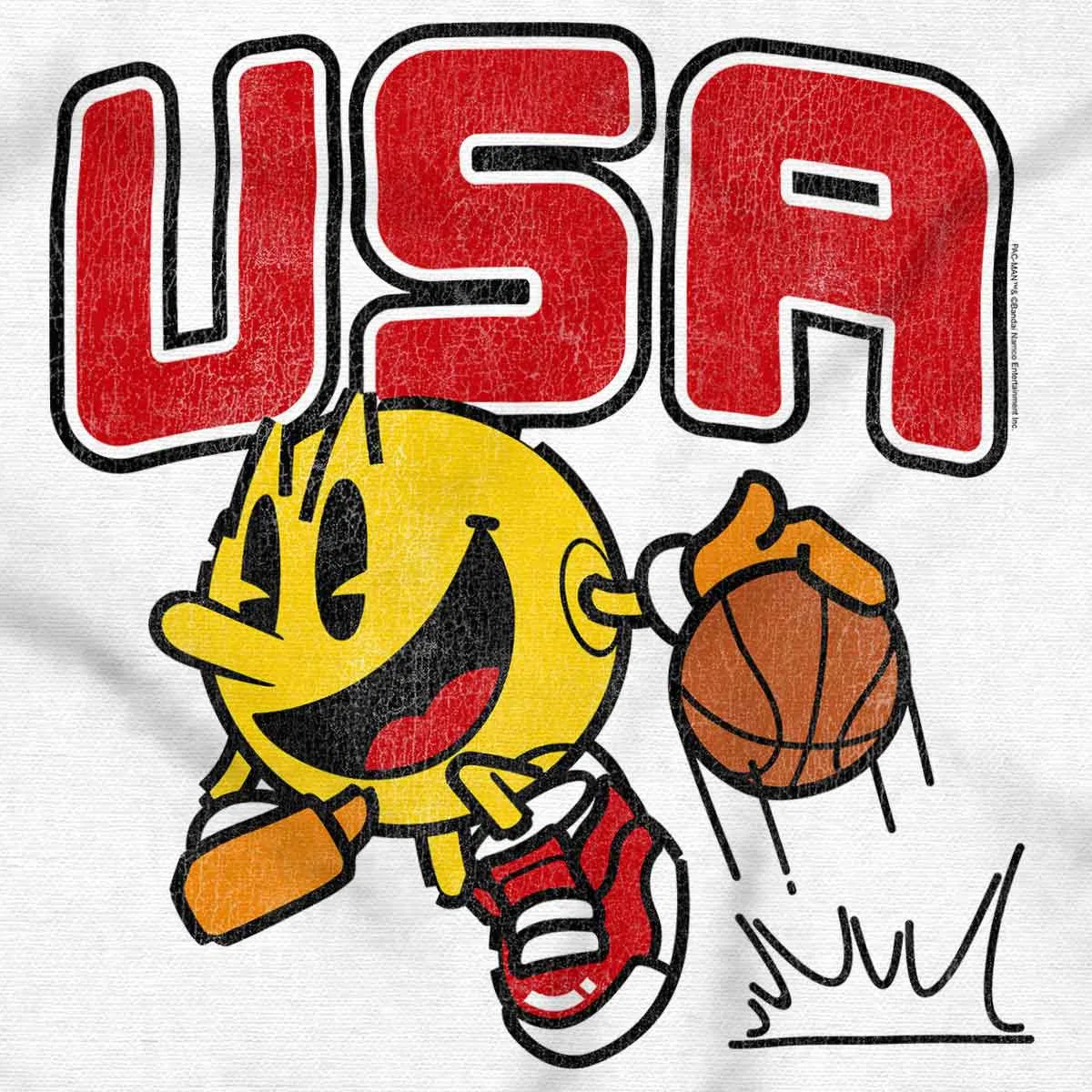 Детский боди-комбинезон с принтом PACMAN Arcade Game Basketball USA Brisco Brands, White — фото 2