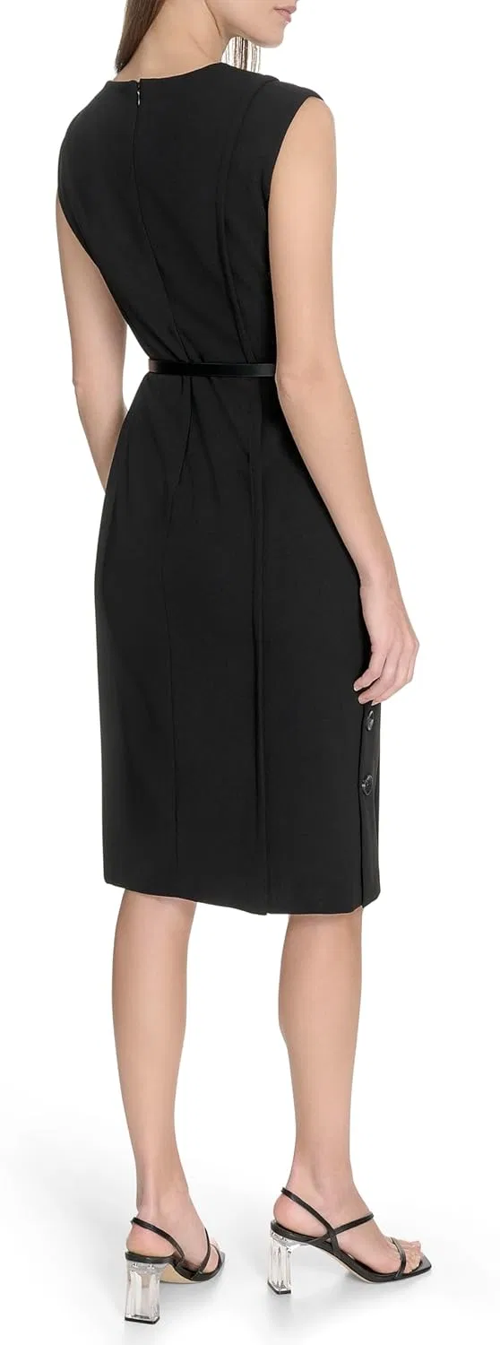 Женское платье-футляр V-образным вырезом Calvin Klein, Black — фото 4