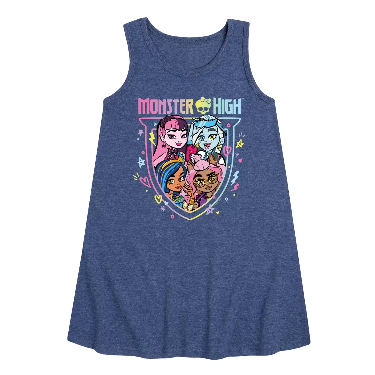 Детское платье-трапеция без рукавов Monster High Heather Navy