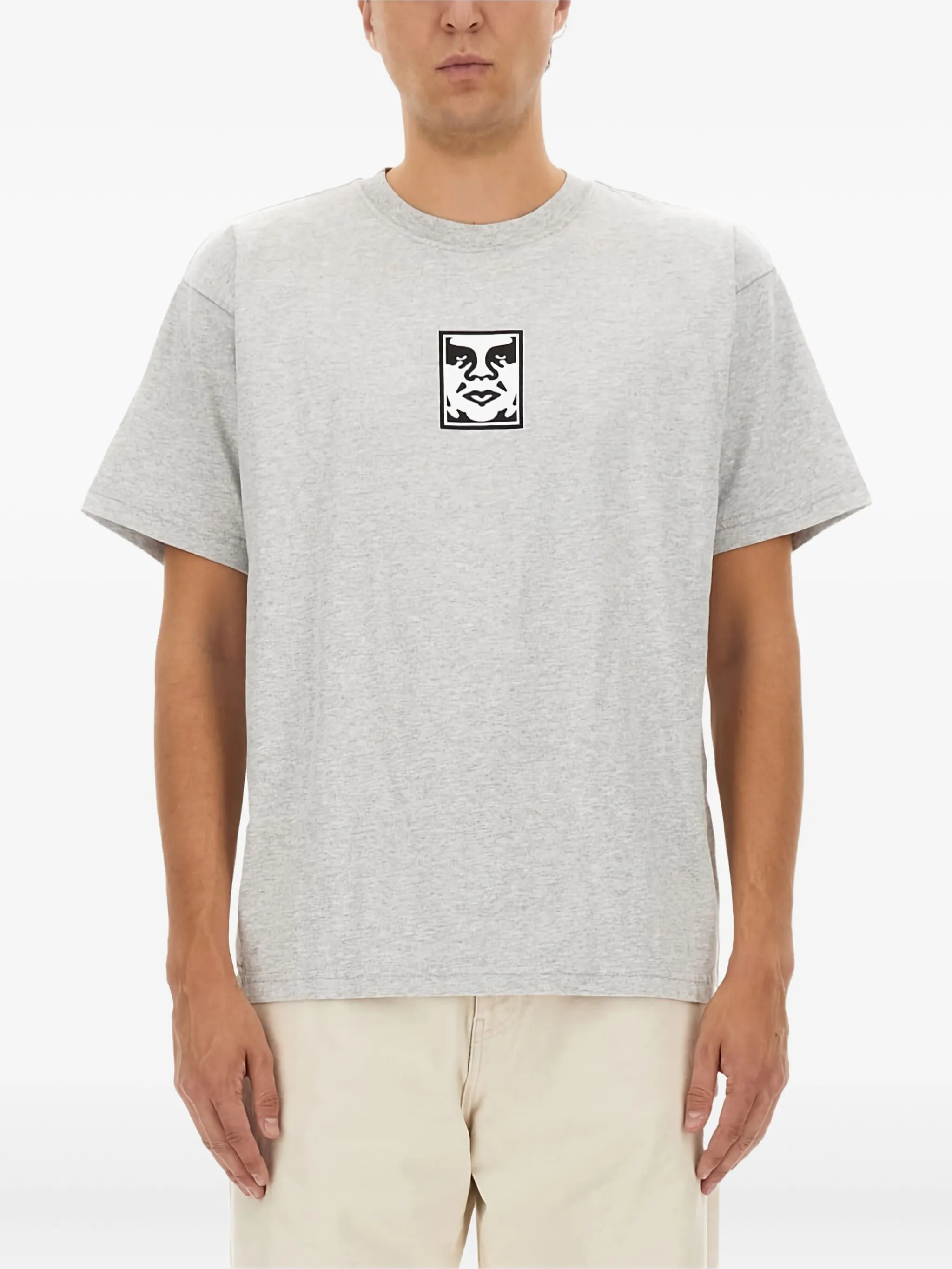 

Футболка с графичным принтом Obey, серый