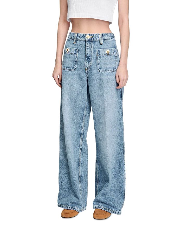 

Выцветшие прямые джинсы Blue Jean Sandro, синий