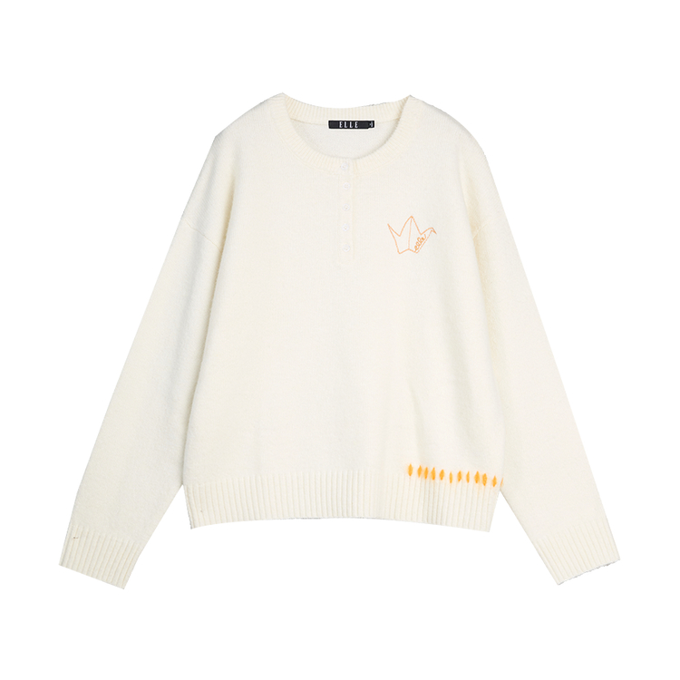 

ELLE Свитер Women's Ecru Crew Neck Moderate Others