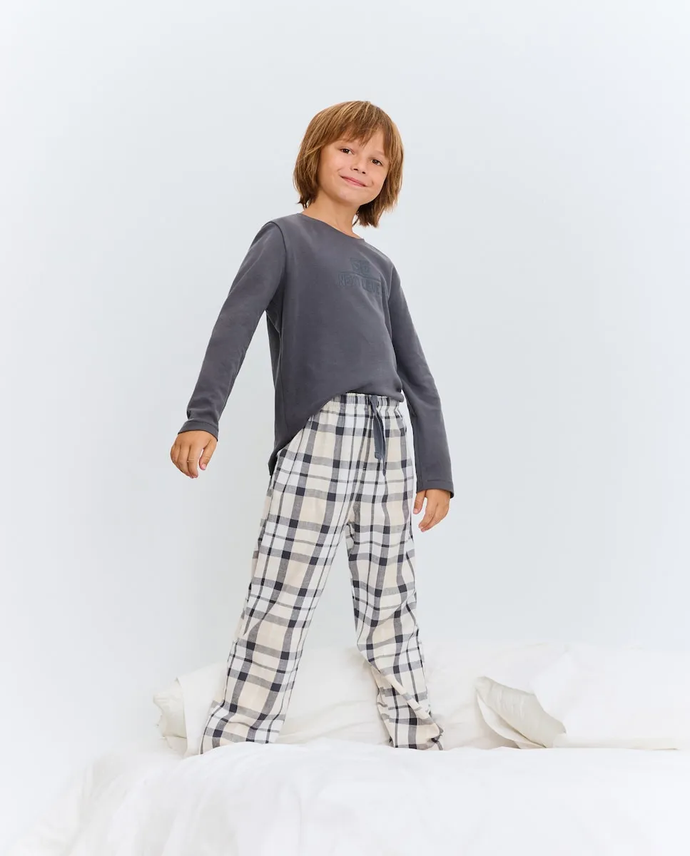 

Детские длинные брюки в клетку Cotton Juice, синий