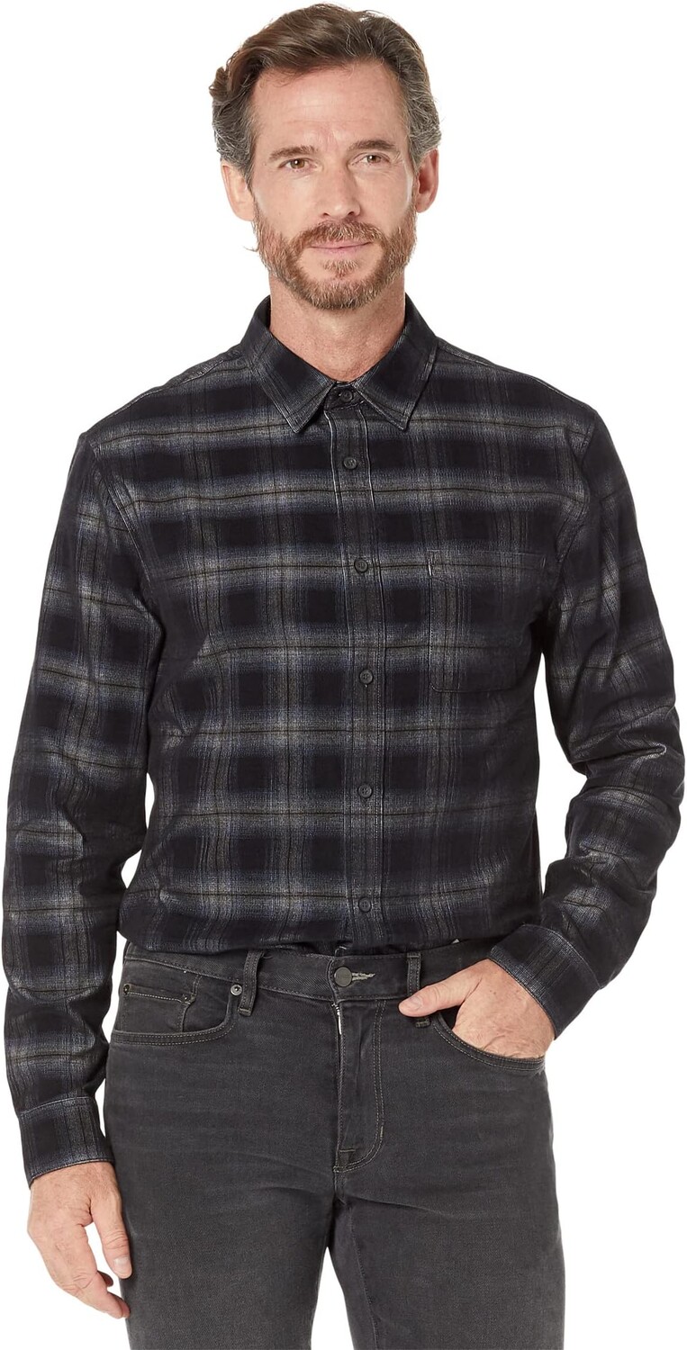 

Рубашка Vince Corduroy Plaid Long Sleeve, цвет Colony Blue