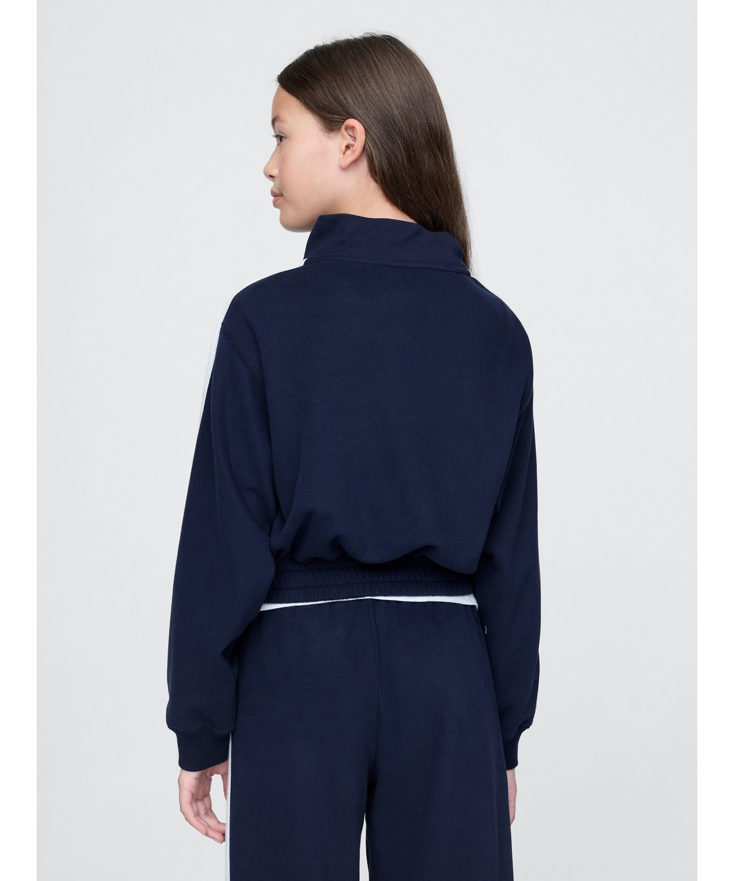 (K) Винтажная мягкая спортивная куртка GAP с логотипом (детская), NAVY_UNIFORM — фото 2