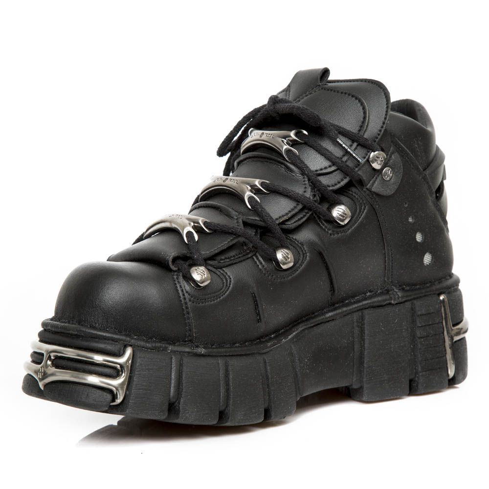 New Rock Unisex Веганская кожа Готические ботинки M-106-VS1, черный — фото 4