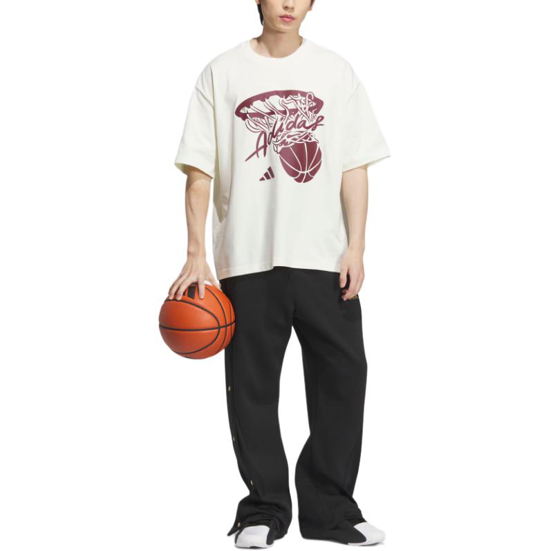 Adidas Футболка баскетбольная SS25 Unisex Ivory White — фото 4