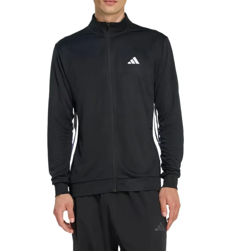 Adidas Куртка мужская ESSENTIALS черная/белая с воротником стойкой — фото 3