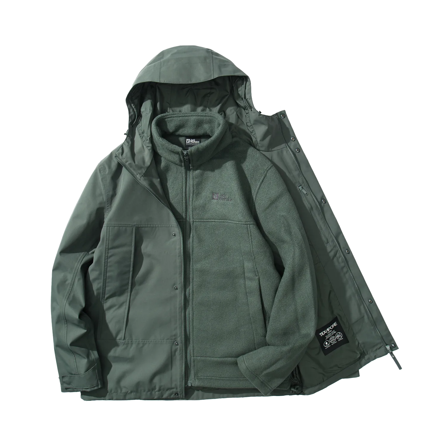 Флисовая одежда унисекс JACK WOLFSKIN, Stone Slate Green/4136
