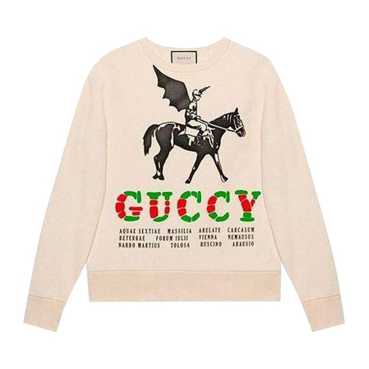 

Толстовка Gucci Crewneck Sweatshirt Natural/Multicolor, белый