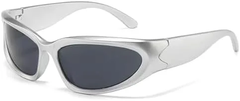 

Панк-очки 2027 года для женщин и мужчин, зеркальные спортивные солнцезащитные очки в винтажном стиле, мужские солнцезащитные очки UV400 MTZJH, White Grey